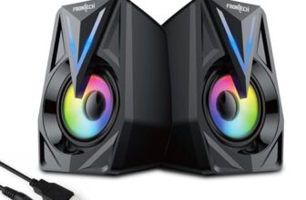 FRONTECH Multimedia Speakers | 12W Output | 2.0 Channel Stereo Sound | RGB Lighting | USB Powered | 3.5mm AUX | 1 Year Warranty (SPK-0014)