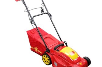 Wolf-Garten 18BKHJH2650 1600W 3500 RPM Electric 3-in-1 Lawn Mower, 14″(35cm) Winged Blade, Max. Mowing Area 350 Metre Square, 40L Grass Catcher Capacity, Soft Grip Handle, Cable Not Included, A 370 E