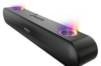 Nuworld Retail Private Limited Nu Republic Party Box 16 Bluetooth Soundbar with X-Bass Technology, Upto 10 Hrs Playtime, Multiple RGB LED Lights, 16 W Output (Black, 2.0 Channel)