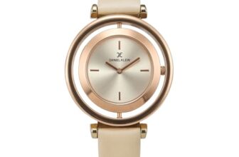 Daniel Klein Analog Round Dial Rose Gold Case Beige Leather Strap Water-Resistant Wrist Watch for Women Girls, Ladies DK11430-4
