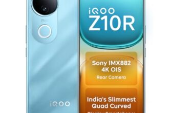 iQOO Z10R 5G (Aquamarine, 8GB RAM, 128GB Storage) | 32MP 4K Selfie Camera | Quad-Curved AMOLED Display | Dimensity 7400 Processor with 750K+ AnTuTu