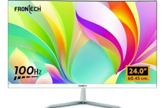 FRONTECH 24 Inch (60.45 Cm) LED Monitor, IPS Panel, 250 Nits, 100Hz, FHD 1920×1080, HDMI, VGA, Slim Bezel Design & Wall Mountable, (MON-0072,White)