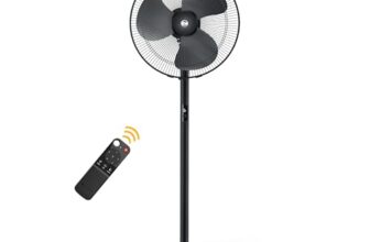 atomberg Renesa 400mm Pedestal Fan | 5-star rated | Ideal for Home & Office | Silent BLDC Stand Fan | 6 Speeds | 35W | Remote with Oscillation, Timer, Sleep | 2 Years Warranty (Midnight Black)