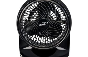 V-Guard Spinny Pro 180 mm Table & Wall Fan | 2100 RPM High-Speed Motor | 353 CFM Airflow | 3 Speed Settings | 90° Adjustable Tilt | Energy-Efficient 30 W | Durable ABS Build | Black