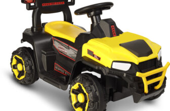 Miss & Chief Super Speedo Rechargeable Car 6V & 6.5Ah Battery| Bluetooth & USB Music Player Car Battery Operated Ride On(Yellow)