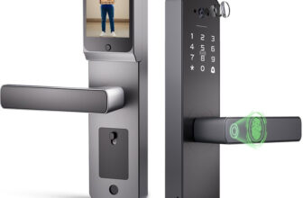Godrej Locks Neo Pro View Digital Lock for Wooden Doors I Camera, WiFi App, Fingerprint, Keypad, RFID, Mechanical Key Access I Built-in Doorbell I 7 in 1 I 3 Yr Warranty I Free Installation Smart Door Lock(Black)