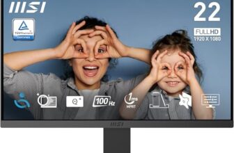 MSI PRO MP223 E2 21.45-Inch Full HD Office Monitor – 1920 x 1080 Resolution, 100Hz, Eye-Friendly Screen, Tilt-Adjustable – HDMI™ 1.4b, DisplayPort 1.2a