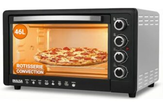 INALSA Oven OTG (46 Liter) with Motorised Rotisserie and Convection, 2000W, 4 Stage Heat Selection, Stainless-Steel Finish| Suitable For Big Families (Silver)