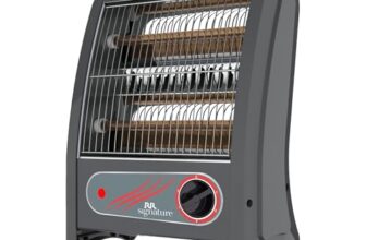 RR Signature ECOHEAT QUARTZ Room Heater 800 Watt | Low Power Consumption | Tip-over Protection | 2 Heating Rods for Quick Heating | Cool Touch Body| ISI Certified | 2 Year Warranty