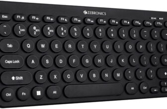 ZEBRONICS K4000MW/Multidevice connectivity,Compatible with Laptop/Tablet/Smartphone Bluetooth Handheld Laptop Keyboard Compatible with Desktop, Laptop, Mac ZEB-K4000MW / ZEB-EWK 1 with 2 Bluetooth & 2.4 GHz Wireless Connection(Black)