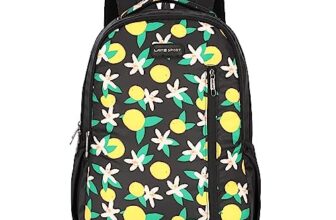 Lavie Sport Lime 26L Floral Printed School Backpack for Girls (Black)