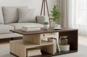 Green Soul Allure Engineered Wood Coffee Table (Gold Cherry) | Center Table for Living Room | 1 Surface Top, 2 Shelves | Warranty Protected