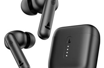 Boat Airdopes 141/8, Low Latency, ENx Tech, 42HRS Battery, Fast Charge, Stream Ad Free Music via App Support, Bluetooth Earbuds, TWS Ear Buds Wireless Earphones with mic -(Bold Black)