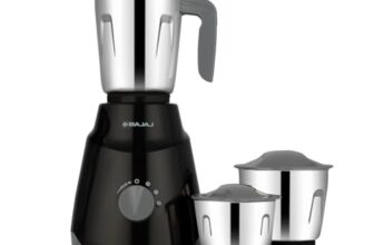 Bajaj GX1 Ninja Series 500W Mixer Grinder With 3 Jars (Stainless Steel Jars) | Superior Mixie For Kitchen | Durable Mixer Grinder | DuraCut Blades | 2 Yrs Warranty 【Black】