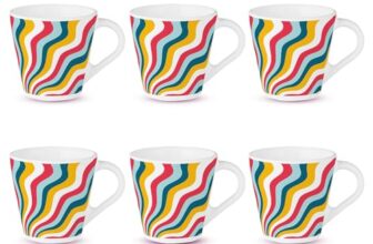 Larah by BOROSIL Novelty Series Kroma Opalware Mug, Set of 6 Tea/Coffee Mugs, 160 ml Each, Microwave & Dishwasher Safe, Bone-Ash Free, Crockery Set Ideal for Daily Use & Gifting, White