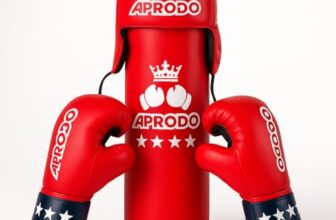 Aprodo Kids Boxing Kit Set Pack of 4 | Punching Bag for Karate & Martial Arts | Bounce-Back Training Bag for Boys & Girls (Ages 3-8) | Energy Release & Skill Building for Future Champs (Red Black)