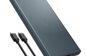 Spigen ArcPack 10000mAh Power Bank, PD3.0, Fast Charging, 22.5W Max Output, 2 Type-C Ports, 1 USB-A Port – (Aluminum, Navy Blue)