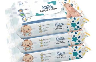 Jr. Sr. Baby Wipes | 80 Wipes x Pack of 3-240 Wipes | Safe & Moist Wet Wipes for Babies | Prevents Rashes & Redness with Goodness of Aloe Vera, Vitamin E & Chamomile Oil | No Paraben & No Alcohol