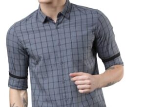 Highlander Men’s Slim Fit Checked Casual Shirt | Timeless & Trendy | A Sleek Pattern for Effortless Style