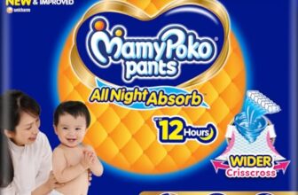 Mamypoko pants All night absorb| Pant Style Baby Diapers Large Size(L), 62 Count, Ideal for 9-14Kgs|1 Diaper= Upto All night Absorption|Wider Crisscross Sheet|Gentle Coco Care| 12hr Leakage Protection| Prevents Heaviness.