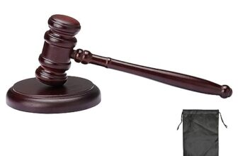 Kellegour Black Gavel and Block Set, 2-Piece, Traditional Wooden Gavel Set for Judge, Lawyer, Student, Auction, Court and Gifts