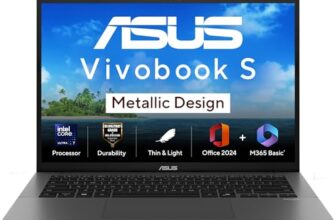 ASUS Vivobook S14, Intel Core Ultra 7 255H, Metallic Design Laptop(Intel iGPU/16GB RAM/512GB SSD/FHD+/14″/60Hz/Windows 11/M365 Basic (1Year)*/Office Home 2024/Matte Gray/1.4 Kg) S3407CA-LY083WS