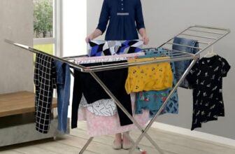 LiMETRO STEEL Stainless Steel Foldable Cloth Dryer Stand Double Rack Cloth Stands for Drying Clothes Steel (Cross), 120x54x4 cm