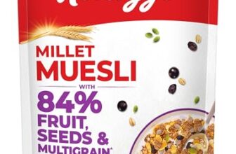 Kellogg’s Millet Muesli with 84% Fruit, Seed & Multigrain| Power Breakfast | No Maida No Palm Oil | India’s No 1 Muesli | 500g