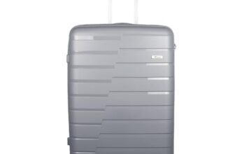F Gear PPS27 Polypropylene Hardshell/Hardsided/Hardcase Light Weight 8 Wheeler Spinner Luggage Bag/Smooth Speed Wheel Suitcase/Trolley with TSA Lock for Men Women (Check in 28 Inch, Light Grey)