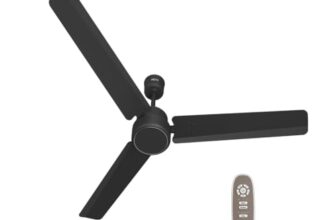 REO By Havells UNNOVATE BLDC 1200MM 5 Star Rated Ceiling Fan| Air Flow: 220 CMM| Speed: 350 RPM|Watt: 33W| Reverse Rotation Mode| Timer Setting| 2 Year Door Step Warranty By Manufacturer (Matte Black)