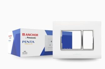 Anchor by Panasonic Penta 3 Module Gina Cover Plate with Chrome Collar for Switch Board (White, 65803-20)