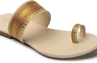 Picktoes PT-1193 Women’s Cream Synthetic Leather Casual Flat Sandal