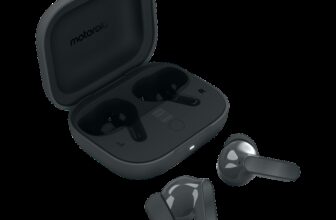 MOTOROLA Moto Buds Bass |Hi-Res Audio & LDAC | 12.4mm drivers |50dB True ANC | 6 Mic Bluetooth(Pantone Dark Shadow, True Wireless)