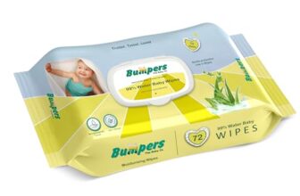 Bumpers Moisturising 99% Water Baby Wipes with Lid, Aloe Vera & Vitamin E | Extra Thick & Moist | Alcohol & Paraben free | pH balanced & Hypoallergenic | 72 Counts