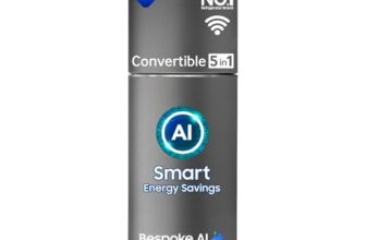 Samsung 350 L, 3 Star, Convertible 5-in-1, Digital Inverter, Frost Free Double Door, WiFi Bespoke AI Refrigerator (RT38HG5A23S8HL, Silver, Elegant Inox, 2026 Model)