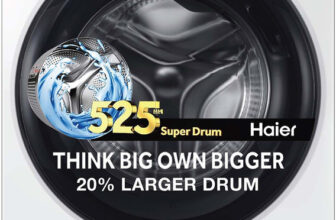 Haier 7 kg AI with Inverter Motor,Puristeam and Refresh Function, Anti Bacterial Technology, Super Drum 525mm with Custom Wash Programs Fully Automatic Front Load Washing Machine Black, White(HW70-IM12929)
