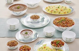 Larah By Borosil Moon Mia Dinner Set – 36 Pcs, Opal Glass Dinner Plates & Bowls Crockery Set for Dinning, White