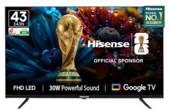 Hisense 108 cm (43 inches) E43N Series Full HD Smart Google LED TV 43E43N (Black)