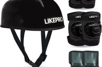 LIKEPRO Kids Skating Safety Set from for Ages 3-5-8-14 Boys Skating Guard Combo Skating Guard Combo(Black)