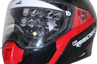 TVS Raider Racing Motorbike Helmet(Black Red)