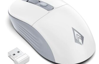 Archer Tech Lab Wireless Mouse, 2.4GHz USB Nano Receiver,3 DPI (800/1200/1600), Ergonomic Lightweight Design 55g, 10M Range, Plug & Play,2 Million Clicks, for Windows PC/Laptop (Precision 100-White)