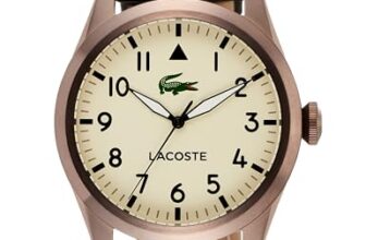 Lacoste Adventurer Qtz Basic Parchment Round Dial Men’s Watch|Leather Material|Multi Color Band – 2011300