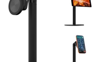 Zebronics Magnetic Mobile & Tablet Holder, 360° Rotation, Multi-Angle Adjustment, Height Adjustable, MagSafe Compatible with Metal Ring, N52 Magnet (MS500)