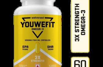 YouWeFit Omega-3 Fish Oil | 1250mg Triple Strength Fish Oil Capsules | No Fishy Burps(60 Capsules)