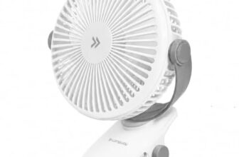 LONGWAY Clipzy Portable Rechargeable Clip Fan with 360° Rotation | 3 Speed Control | BLDC Motor | Type-C Charging | Silent Operation Table Fan for Home, Office & Travel | 1 Year Warranty (White)