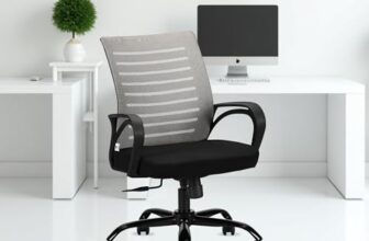 IAFA FURNITURE Diego Mid-Back Mesh Office Chair | 2 Year Warranty | Tilting & Height Adjustable Mechanism | Heavy-Duty Metal Base (Black) (DIY) (Grey)