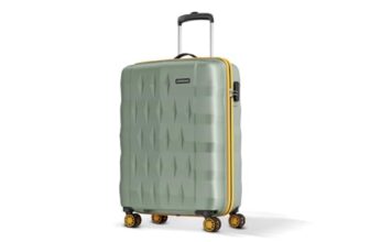 Aristocrat Comet 8 Wheel Cabin (Small Size) Hard Case Trolley Bag | Combination Lock | Tough and Durable Polycarbonate Luggage | 3 Year International Warranty | 56 CM Suitcase for Travel | Green
