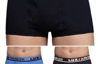 Lux Parker Men’s Pure Cotton Modern Trunks (Pack of 3) SEMI-Long_COL_3PC_Assorted