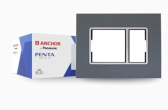 Anchor by Panasonic Penta 3 Module Gina Cover Plate with Chrome Collar for Switch Board (Black, 65803B-10)