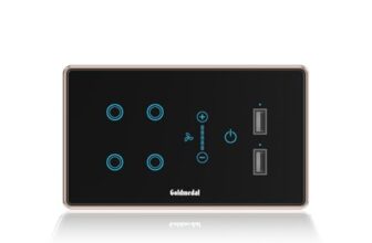 Goldmedal 4 Module I-Touch Wi-Fi 4 Switch + Fan Regulator + 2 USB Port With Glass Plate,Titanium Grey,1_way,Pack Of 1,Suitable For 4 Module Junction Box,No Additional Cover Plate Required,240 Volts